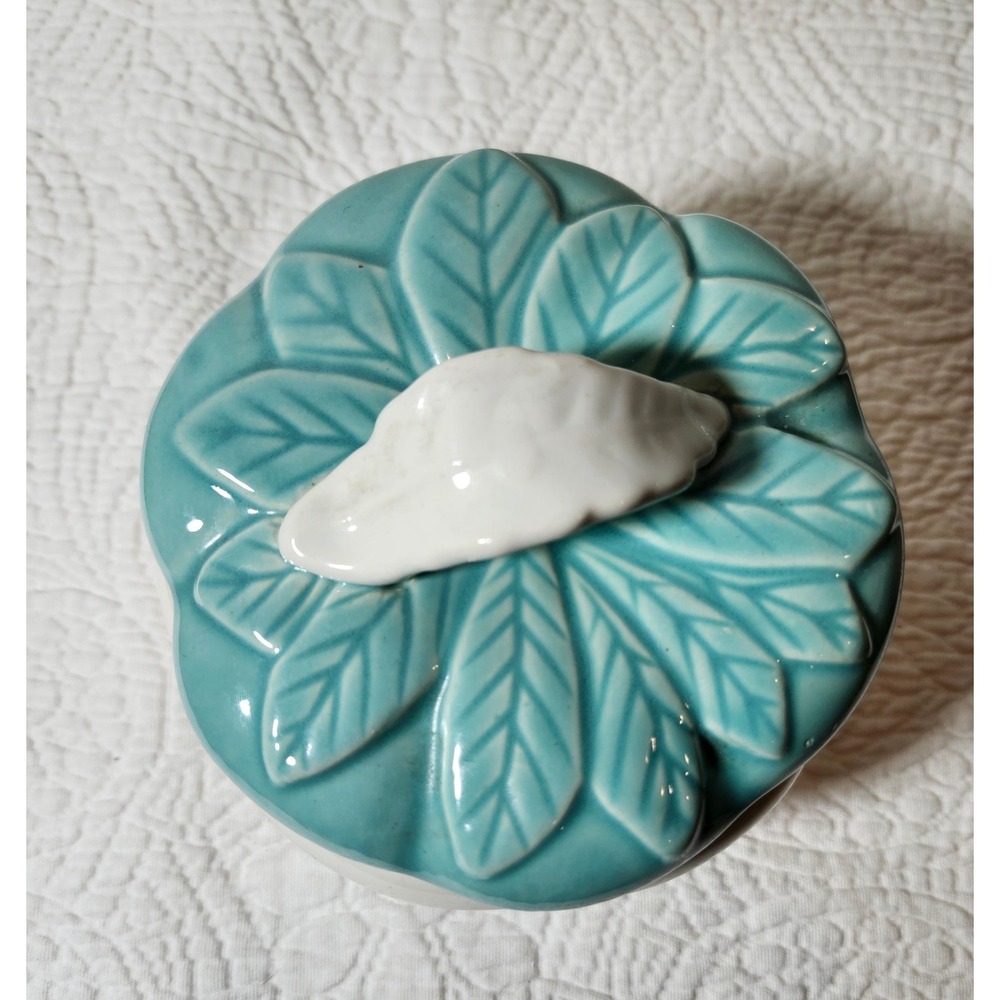 Vintage Hoenig Of Calif Turquoise Ceramic Pottery Apple dip bowl - Picture 5 of 6